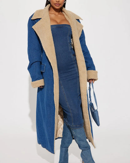 Ella™ Lambswool Lined Denim Coat