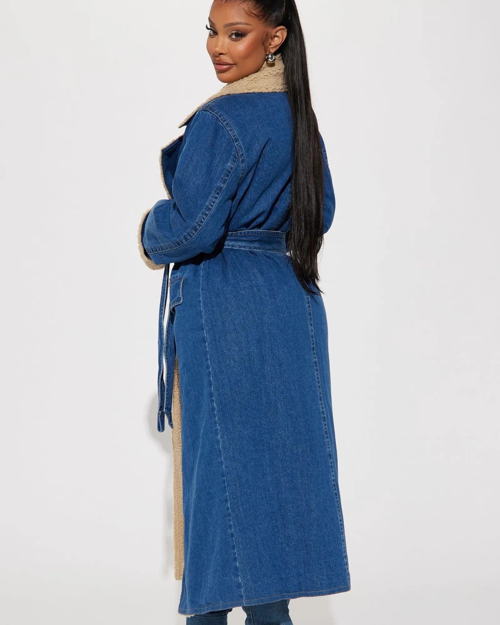 Ella™ Lambswool Lined Denim Coat