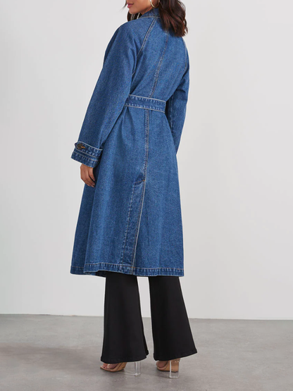 The Emma™ Long Denim Cotton Coat