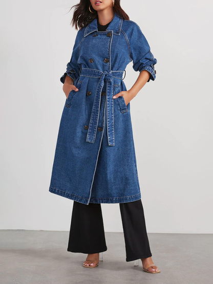 The Emma™ Long Denim Cotton Coat