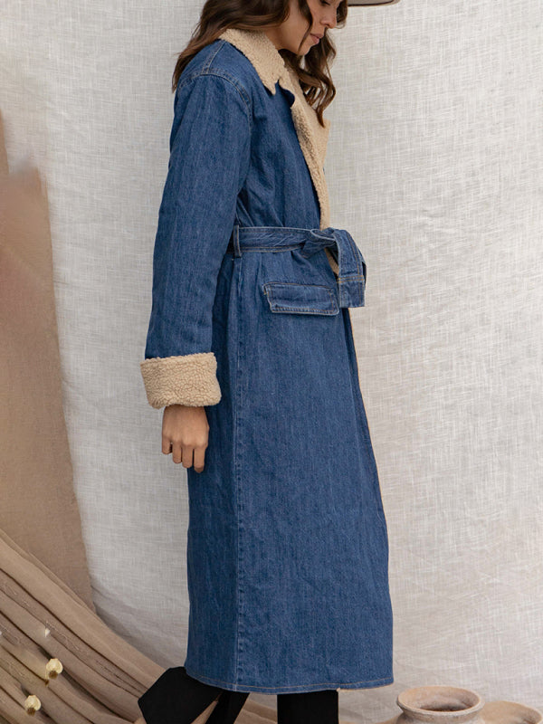 Ella™ Lambswool Lined Denim Coat